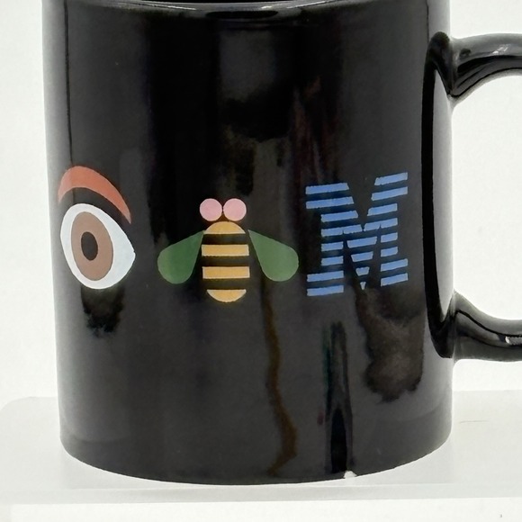 Vintage IBM "Eye Bee M" Bee Logo Coffee Mug Cup Black by Paul Rand - Picture 2 of 7